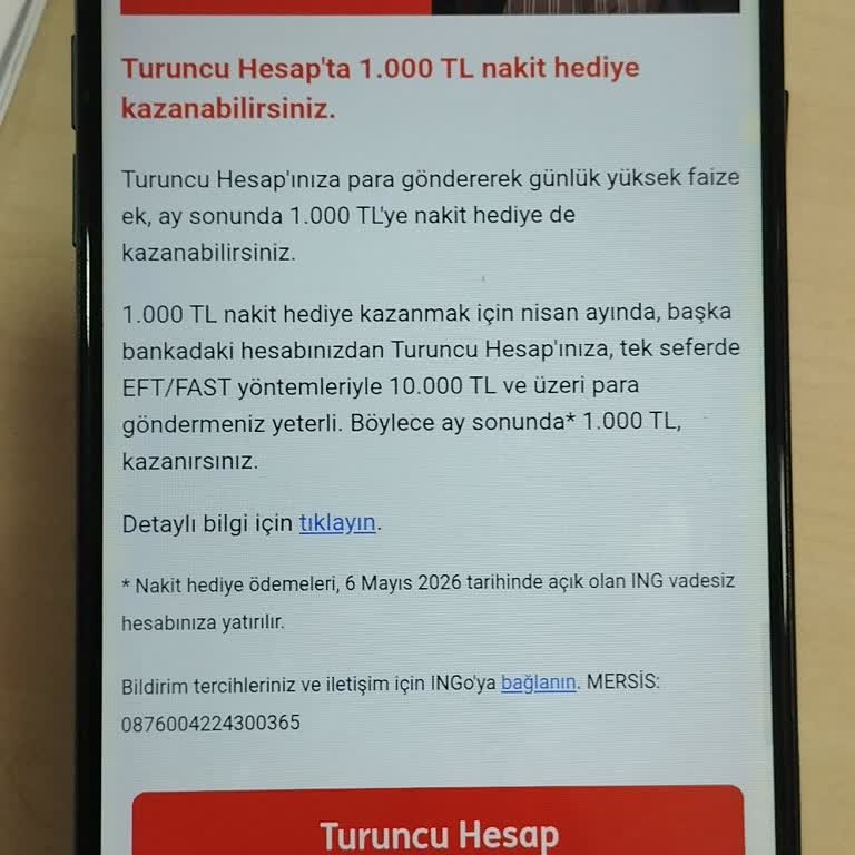 ING Bank'ta Kampanya Şartlarını Yerine Getirdiğimde 1.000 TL Nakit Ödül Verilmedi