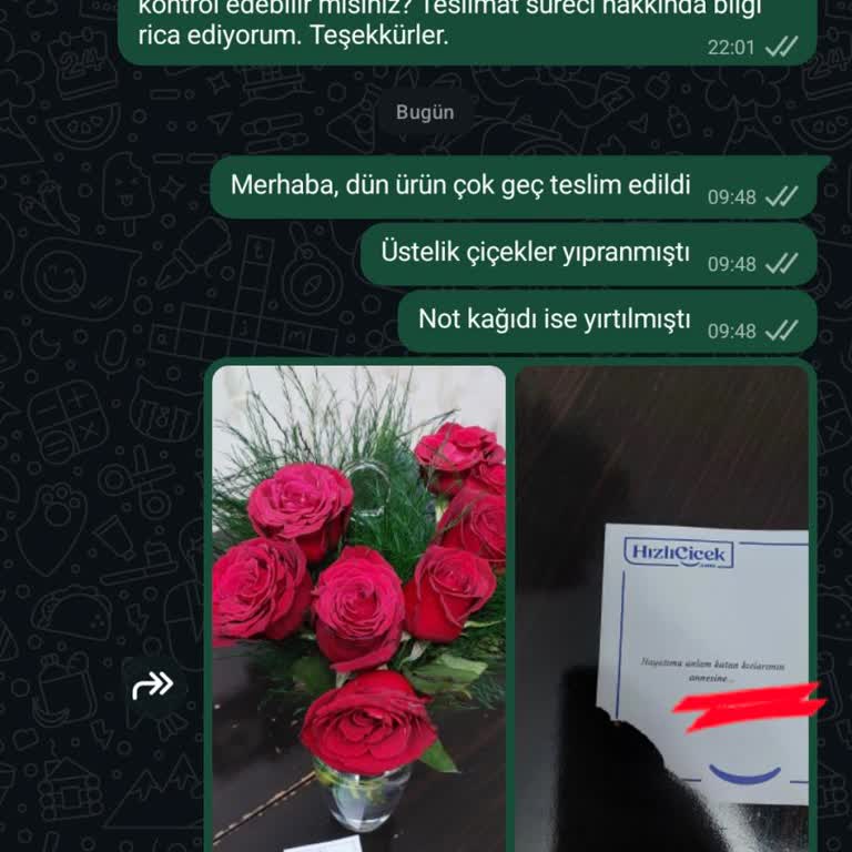 Anneler Günü Çiçek Siparişinde Geç Teslimat Ve Bozuk Çiçekler