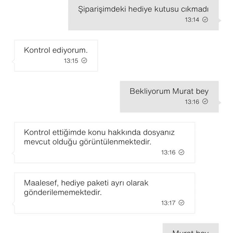 Zara’da Aldığım Hediye Paketi Gönderilmedi Ve 310 TL Ücret İadesi Bekliyorum
