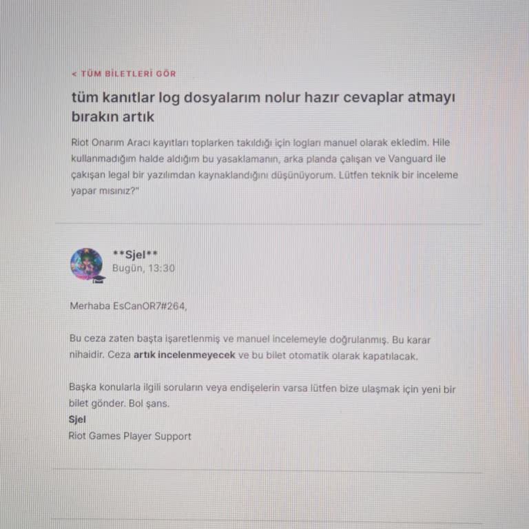 Yanlış Hile İddiasıyla Verilen Kalıcı Ban Ve Destek Eksikliği