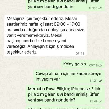 Rova Bilişim'den Eksik Batarya Ve Cevapsız İletişim