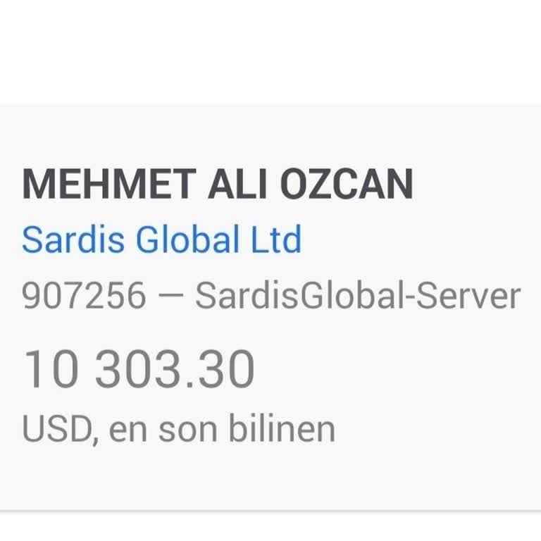 Sardis Global’da 826.500 TL Fonlamamın Çekilememesi Ve Para Kaybı