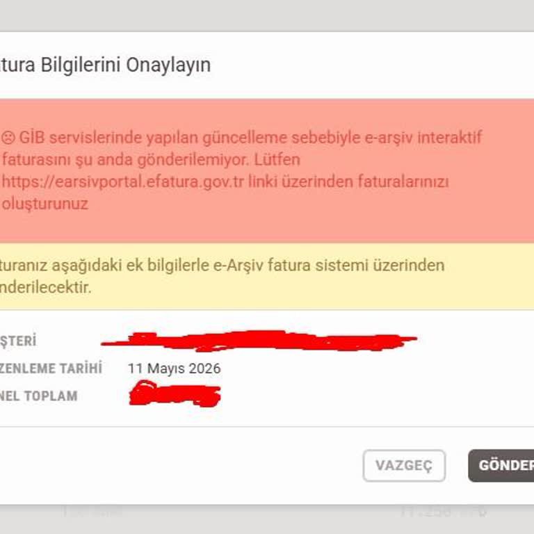 Paraşüt GİB Entegrasyon Sorunu Nedeniyle E-Arşiv Faturası Gönderilemiyor Ve İş Akışı Aksıyor