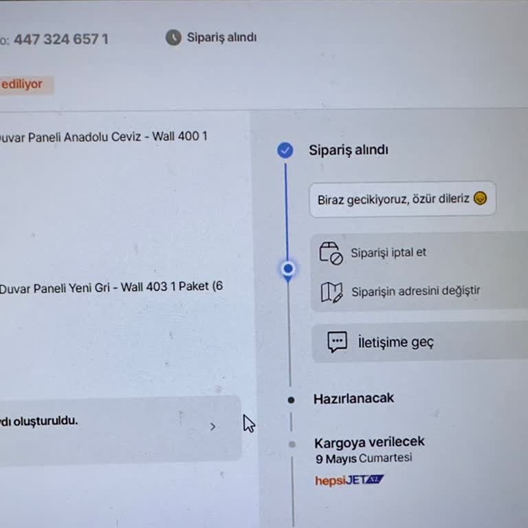 Hepsiburada'da Kargo Gecikmesi Planlamamı Bozdu