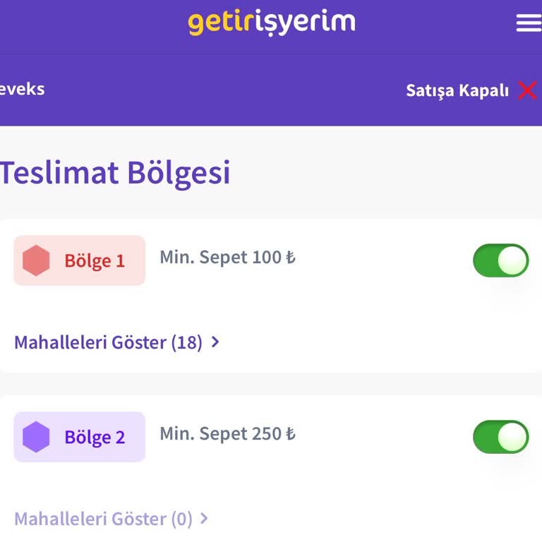 Getir Yemek Paneline Erişemiyorum, Satışlarım Durduruldu