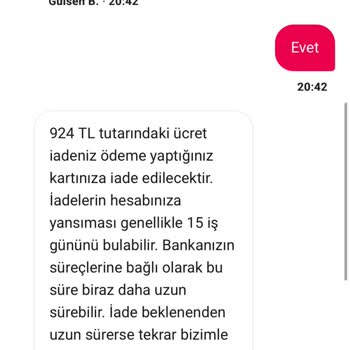 Eksik Sipariş Ve Geciken 924 TL İade