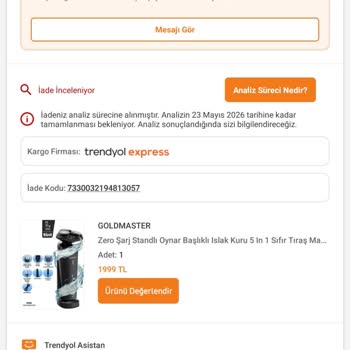 Bozuk Tıraş Makinesi İade Sürecinin Uzunluğu Ve Geri Ödeme Gecikmesi