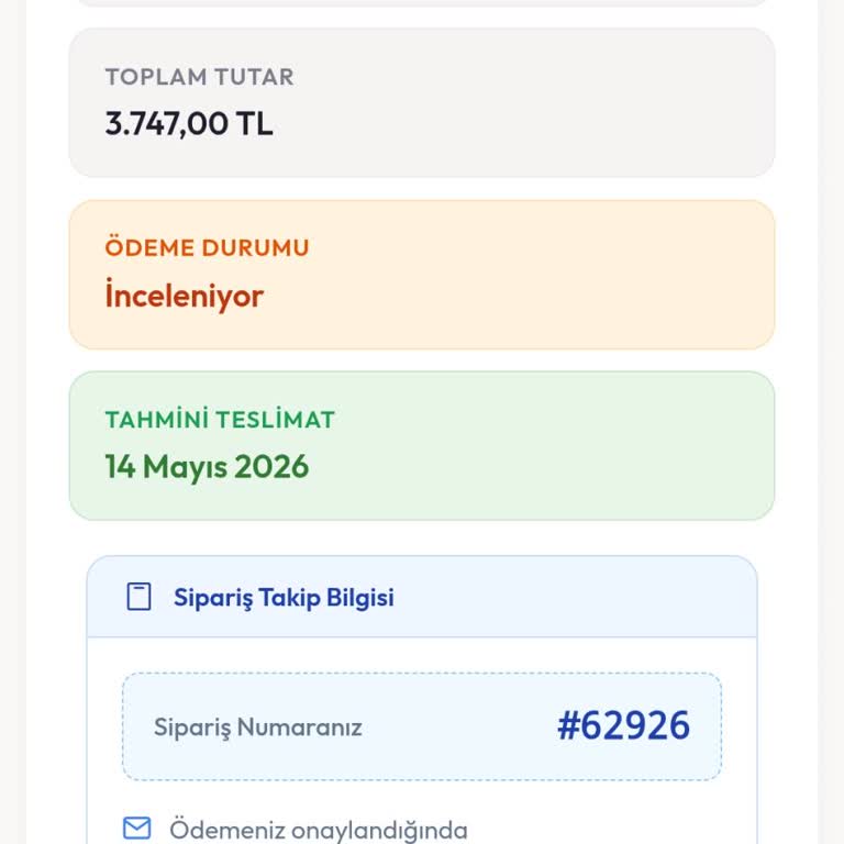 Sipariş İnceleme Aşamasında Kalıyor Ve Ücret İadesi Talep Ediliyor