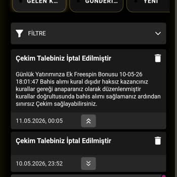 5.000 TL Kazancım Haksız İptal Edildi, Canlı Destek Yanıtsız Ve Engellendi