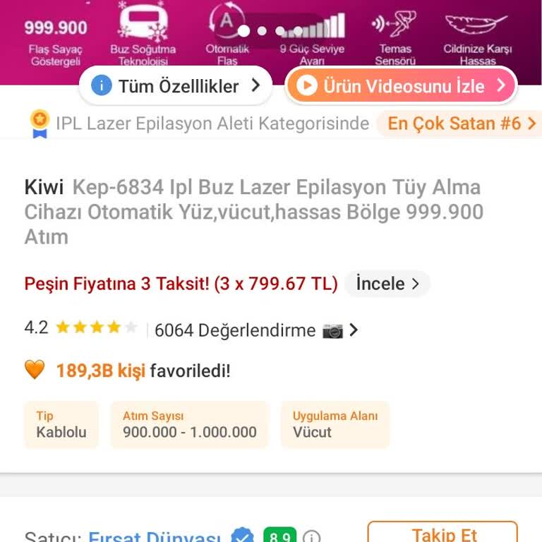 Kiwi Marka IPL Cihazı Stok Yok Deyip Reddedildi, Online Satışta Hâlâ Var
