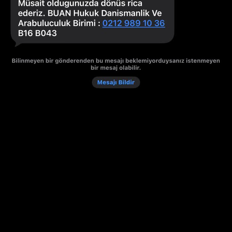 Belirsiz SMS Ve Numara Engelleme Talebi