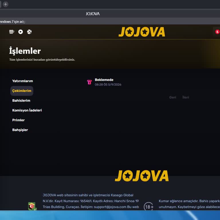 Jojova Bet Kazancım Halen Ödenmemiş Durumdadır