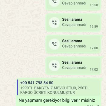 Büyük Gelen Ürün İçin Değişim Talebine Cevapsız Müşteri Desteği