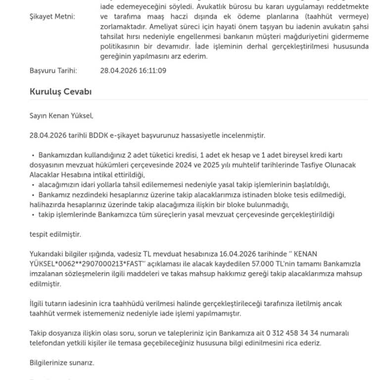 Bankanın Kızımın Göz Ameliyatı İçin Ayırdığım 57 Bin TL’ye Rehin Bloğu Koyması