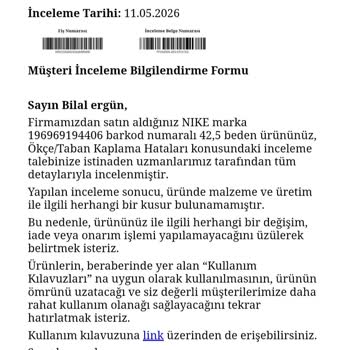 Nike Ayakkabısındaki Gürültülü Taban Sesine Değişim Reddi