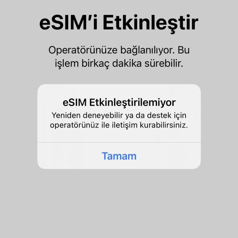 E-SIM Aktif Olmuyor, İş Ve Bankacılık İşlemlerim Aksıyor