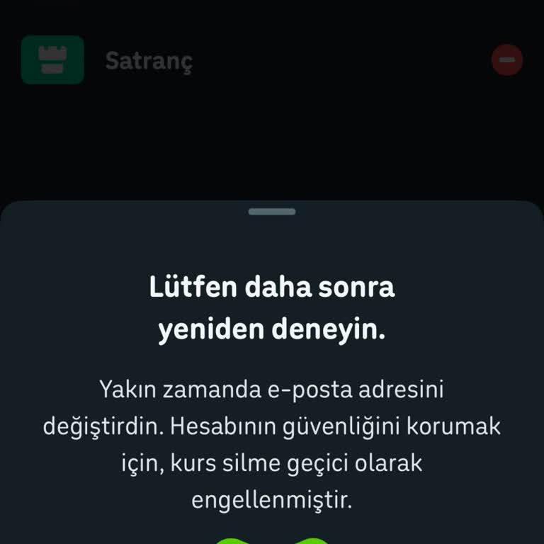 E-Posta Güncellemesinden Sonra Kurs Silme İşlemi Engellendi Ve Destek Yanıtı Gelmedi