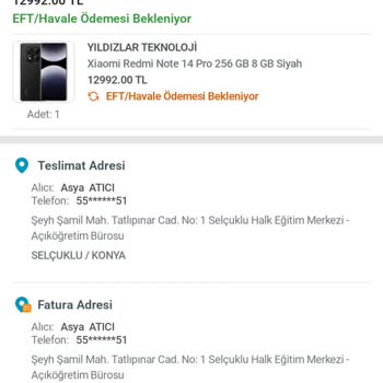 EFT Ödemesi Onaylanmadığı Nedeniyle Sipariş Gecikiyor