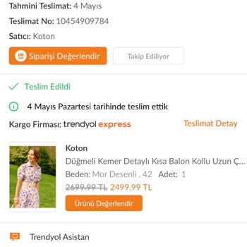 Teslim Edildi Görünen Siparişim Gerçekten Teslim Edilmedi Ve İade Talep Ediyorum