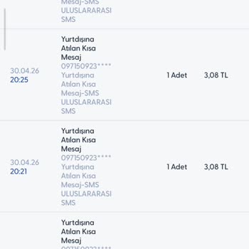 Yurt Dışı SMS Ücretleri Haksız Şekilde Faturamda Görünüyor