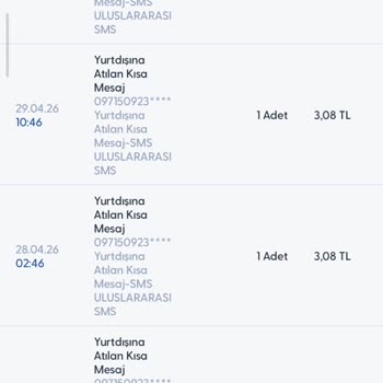 Yurt Dışı SMS Ücretleri Haksız Şekilde Faturamda Görünüyor
