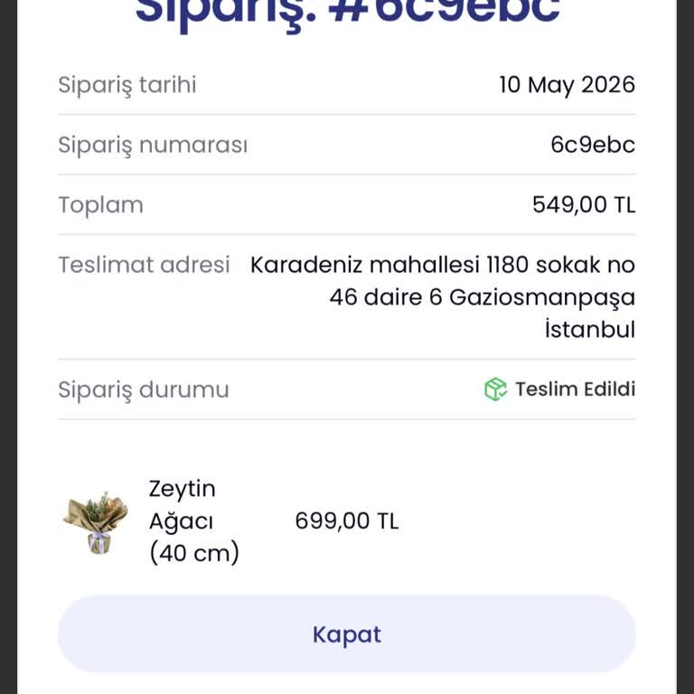 Anneler Günü Çiçek Siparişinde Hasarlı Ürün Ve Notun Gönderilmemesi