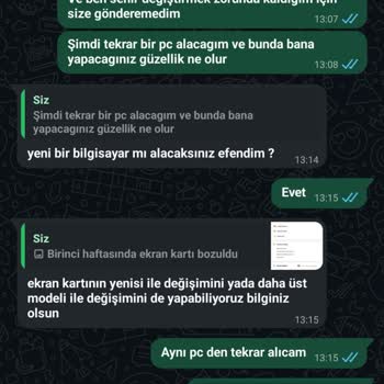 Ekran Kartı Arızası Ve Değişim Sözünün Yerine Getirilmemesi