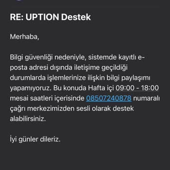 IOS Üzerinde Uption Hesabına Erişilemiyor Ve Müşteri Hizmetleri Cevapsız