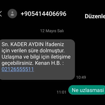Vodafone'dan Gelen Sahte Uzlaşma Ve İfade Süresi Bildirimleri