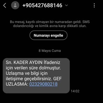 Vodafone'dan Gelen Sahte Uzlaşma Ve İfade Süresi Bildirimleri