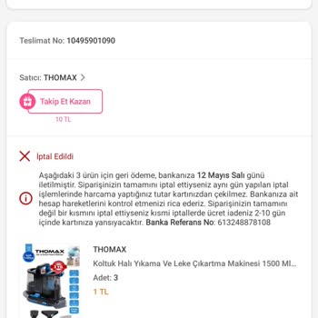 Sebepsiz Sipariş İptali Ve Açıklama Talebi