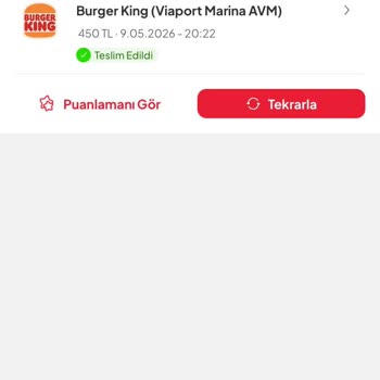 Tıkla Gelsin Üzerinden Burger King Siparişinde Eksik Ve Yanlış Ürünler İçin İade Talebi