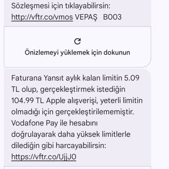 Yetkisiz Vodafone Pay İşlemleri Nedeniyle 3577 TL Faturanın İptali Ve Hat Açılması Talebi