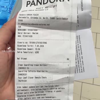 Pandora Mücevher Samsun Piazza Mağazası Şikayeti