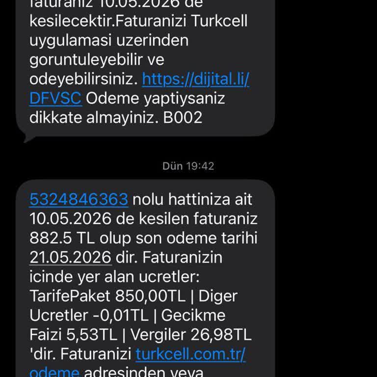 Faturamda Kullanmadığım İnternet Paketi Ücreti Ve Gecikme Faizi