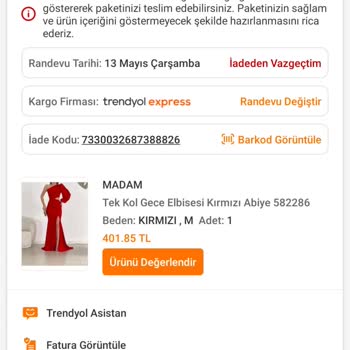 Trendyol’da Yanlış Beden Gönderimi Ve Çözüm Sunulmaması