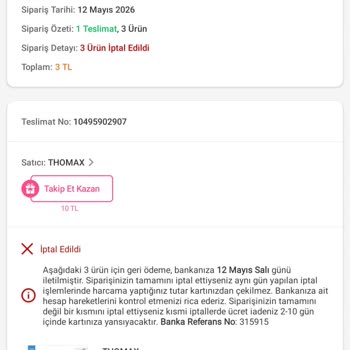 İndirimli Siparişimin Haksız İptali Sonrası Ürün Gönderim Talebim