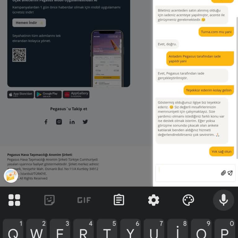 1600 TL Bilet Ücretinin İadesi İçin Çözüm Talebi