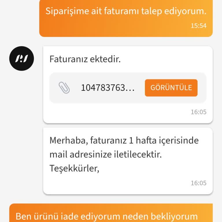 Kullanılmış Ve Ayıplı Halı Koltuk Yıkama Ürünü İçin Hızlı İade Ve Fatura Talebi