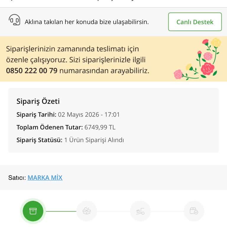 6700 TL Değerindeki Siparişim 10 Gün Boyunca Durumda Kaldı Ve Müşteri Hizmetlerinden Yardım Alamadım