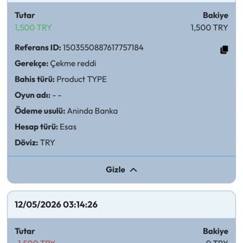 Betslio’da 1500 TL Çekim Talebimin Sürekli Reddedilmesi Ve Yetersiz Canlı Destek