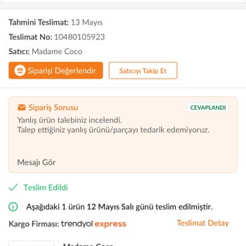 Yanlış Ve Kusurlu Kupa Gönderimi, Değişim Olmadan İade Teklifi