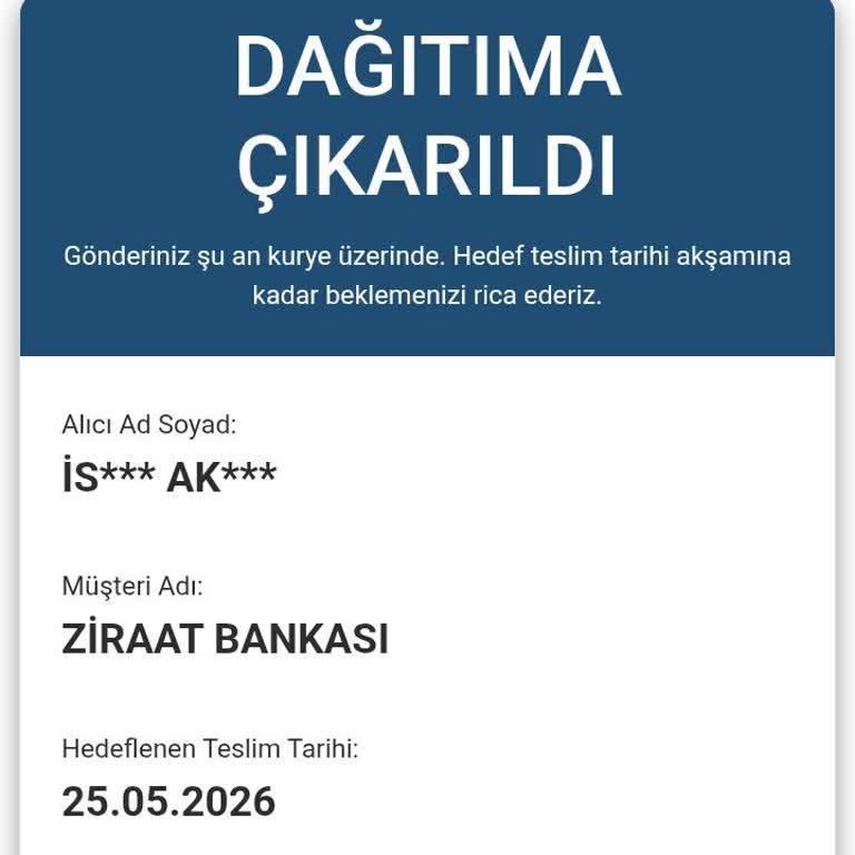 AGT Kurye Tarafından Kart Tesliminde Sürekli Erteleme Ve İletişimsizlik