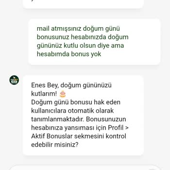 Doğum Günü Bonusunun Hesaba Eklenmemesi Ve Destekte Çözüm Bulunamaması