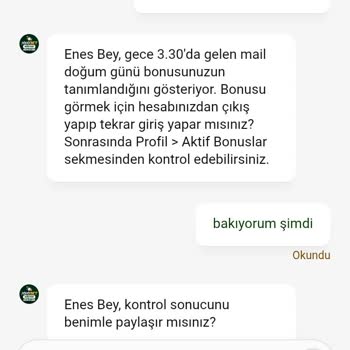 Doğum Günü Bonusunun Hesaba Eklenmemesi Ve Destekte Çözüm Bulunamaması