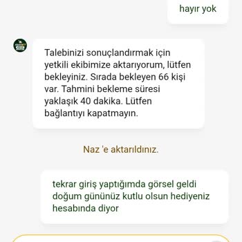 Doğum Günü Bonusunun Hesaba Eklenmemesi Ve Destekte Çözüm Bulunamaması