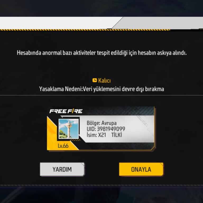 Free Fire Garena Hesabım Takım Arkadaşının Yasa Dışı Davranışı Nedeniyle Haksız Ban Aldı