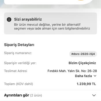 Teslim Edilmeyen Çiçek Siparişi Ve Müşteri Hizmetlerine Ulaşılamaması Nedeniyle İptal Ve İade Talebi