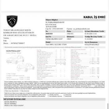Peugeot 3008 Servisinde Jant Ve Lastik Sorunlarıyla Uzun Bekleme Ve Ek Ücret Talebi