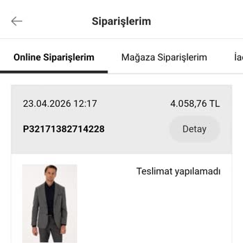 Teslim Edilmeyen Ceket İçin 4.058 TL İadesi Talebi